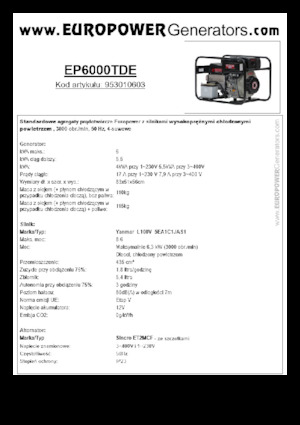 Дизельні генератори Europower EP6000TDE (S)