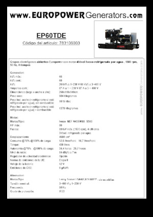 Дизельні генератори Europower EP60TDE (LS)