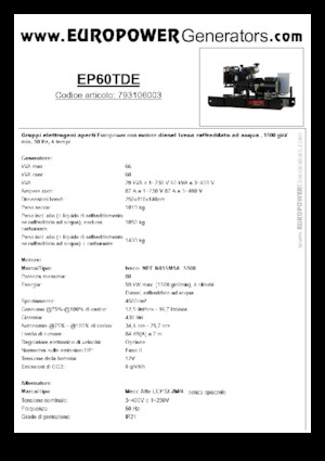 Дизельні генератори Europower EP60TDE (MA)