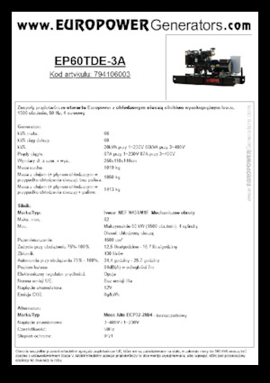 Дизельні генератори Europower EP60TDE-3A (MA)