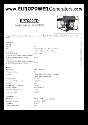 Дизельні генератори Europower EP7000TD (S)