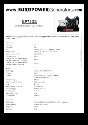 Дизельні генератори Europower EP73DE (S)