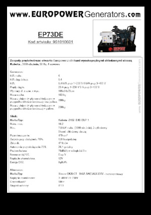 Дизельні генератори Europower EP73DE (S)