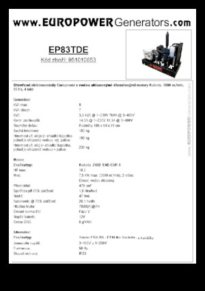 Дизельні генератори Europower EP83TDE (S)