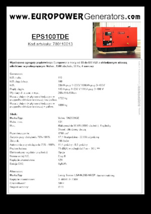 Дизельні генератори Europower EPS100TDE (LS)