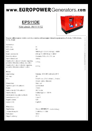 Дизельні генератори Europower EPS11DE (S)