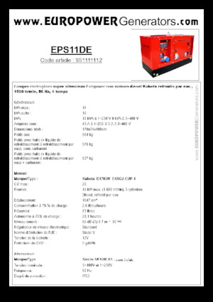 Дизельні генератори Europower EPS11DE (S)