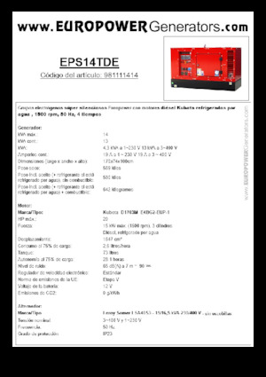 Дизельні генератори Europower EPS14TDE (LS)