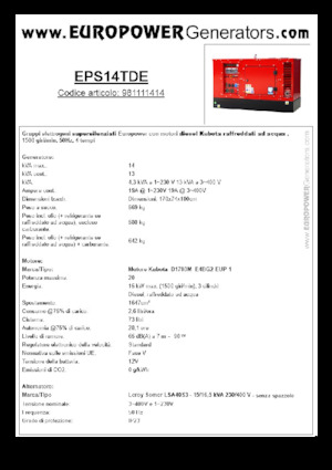 Дизельні генератори Europower EPS14TDE (LS)