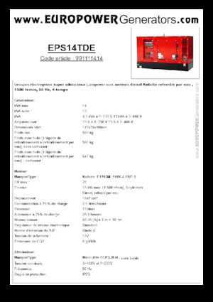 Дизельні генератори Europower EPS14TDE (MA)