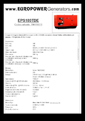 Дизельні генератори Europower EPS180TDE (MA)