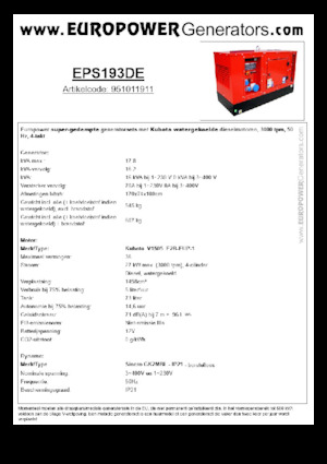 Дизельні генератори Europower EPS193DE (S)