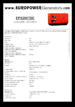 Дизельні генератори Europower EPS200TDE (LS)