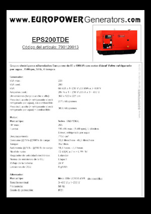 Дизельні генератори Europower EPS200TDE (MA)