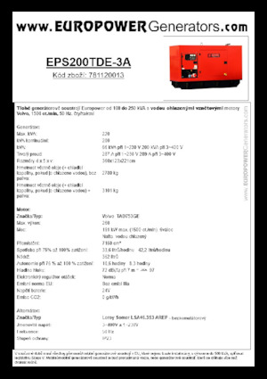 Дизельні генератори Europower EPS200TDE-3A (LS)