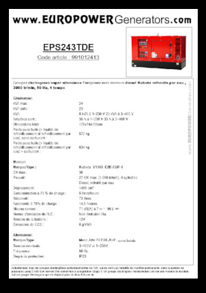 Дизельні генератори Europower EPS243TDE (MA)