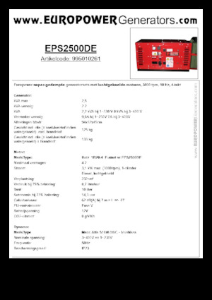 Дизельні генератори Europower EPS2500DE (MA)