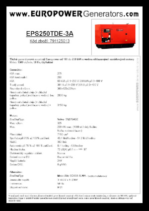 Дизельні генератори Europower EPS250TDE-3A (MA)