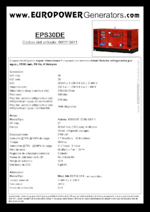 Дизельні генератори Europower EPS30DE (MA)