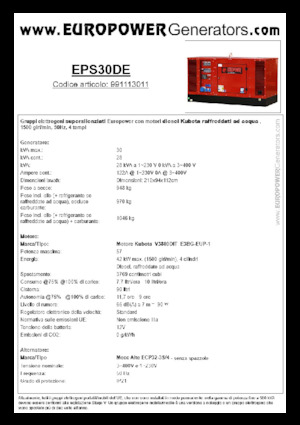 Дизельні генератори Europower EPS30DE (MA)