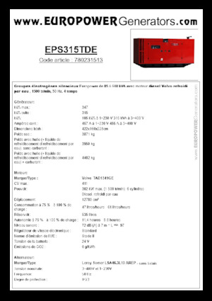Дизельні генератори Europower EPS315TDE (LS)