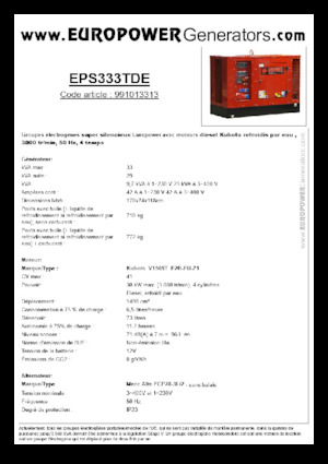 Дизельні генератори Europower EPS333TDE (MA)
