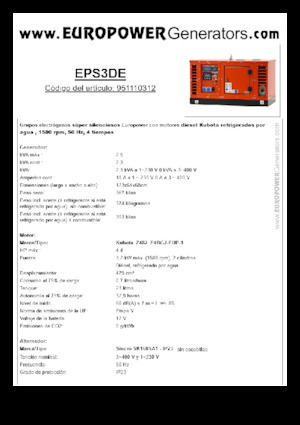 Дизельні генератори Europower EPS3DE (S)