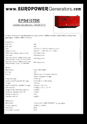Дизельні генератори Europower EPS410TDE (LS)