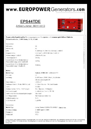 Дизельні генератори Europower EPS44TDE (LS)