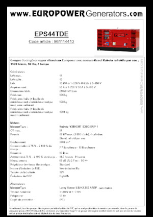 Дизельні генератори Europower EPS44TDE (LS)