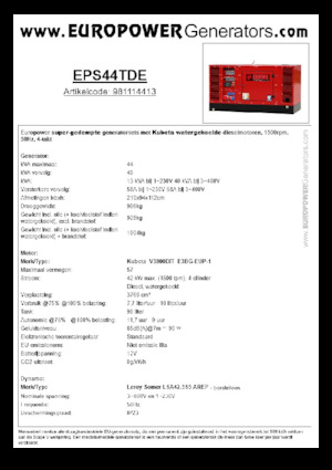Дизельні генератори Europower EPS44TDE (LS)