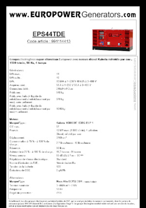 Дизельні генератори Europower EPS44TDE (MA)