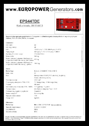 Дизельні генератори Europower EPS44TDE (MA)