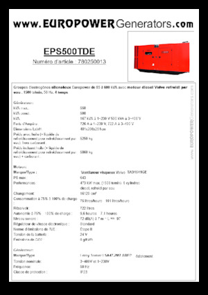 Дизельні генератори Europower EPS500TDE (LS)