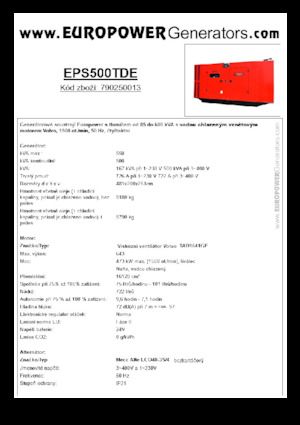 Дизельні генератори Europower EPS500TDE (MA)