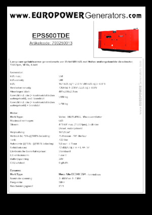 Дизельні генератори Europower EPS500TDE (MA)