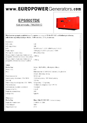 Дизельні генератори Europower EPS500TDE (MA)