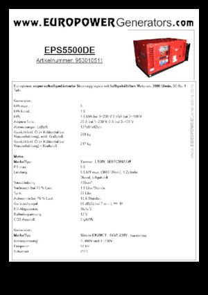 Дизельні генератори Europower EPS5500DE (S)