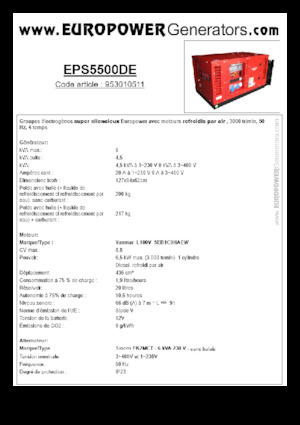 Дизельні генератори Europower EPS5500DE (S)