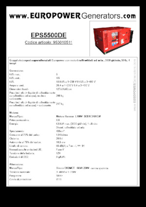 Дизельні генератори Europower EPS5500DE (S)
