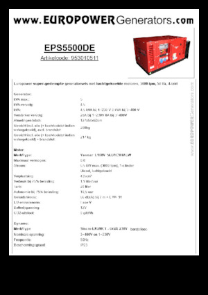 Дизельні генератори Europower EPS5500DE (S)