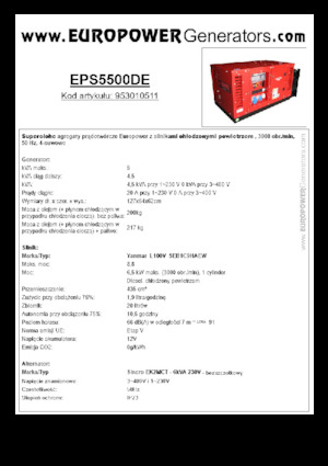 Дизельні генератори Europower EPS5500DE (S)