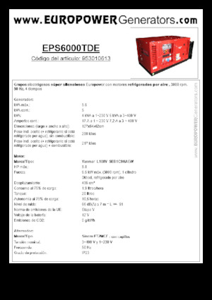 Дизельні генератори Europower EPS6000TDE (S)