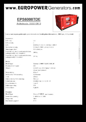 Дизельні генератори Europower EPS6000TDE (S)