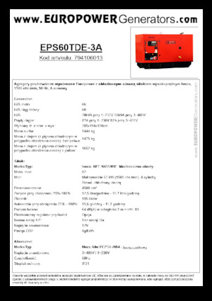 Дизельні генератори Europower EPS60TDE-3A (MA)