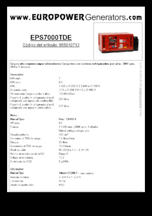 Дизельні генератори Europower EPS7000TDE (S)