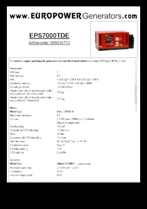 Дизельні генератори Europower EPS7000TDE (S)