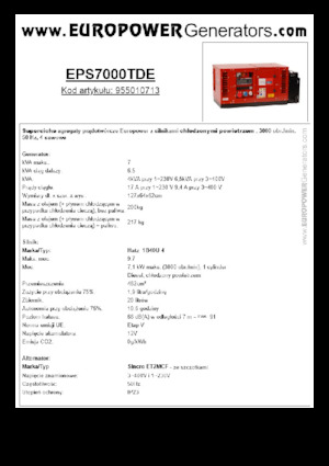 Дизельні генератори Europower EPS7000TDE (S)