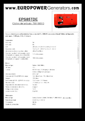 Дизельні генератори Europower EPS85TDE (LS)