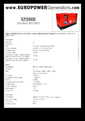 Дизельні генератори Europower EPS8DE (S)